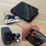 Highly mundane but I did some online shopping to enhance upcoming travels: 1) Downsized my old big wallet + keys into a single tiny wallet 2) Bought a mini travel charger that can do all my devices at a decent wattage and comes with swappable prongs