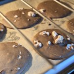 Improvising some high protein hojicha chocolate marshmallow cookies - not terrible but not good