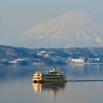 View from the Lake Toya onsen, Yotei in the background